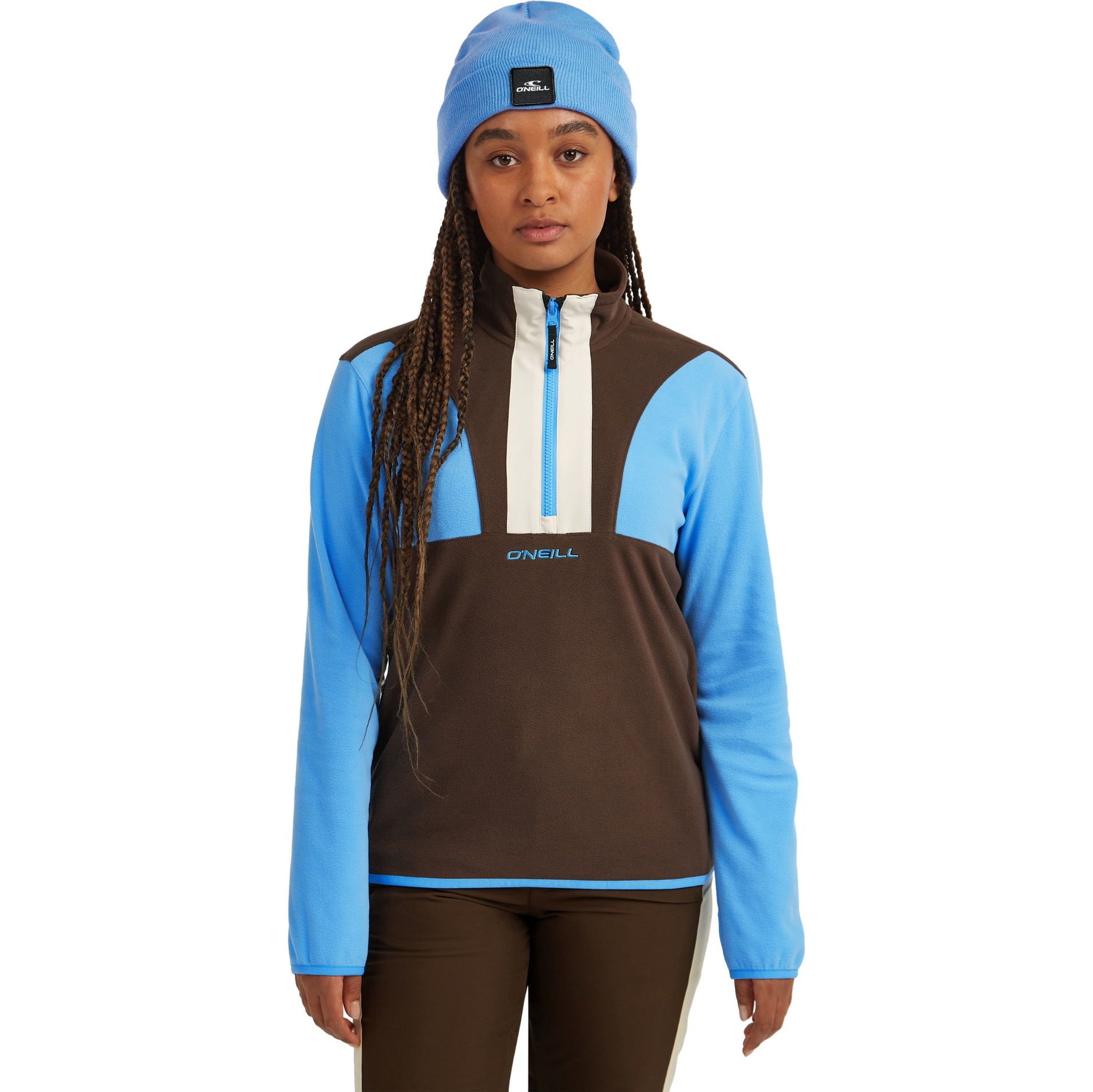 2025 O'Neill FWC'Cruz Triple Polartec Half-Zip Fleece 1350080 - Blue Poppy Colour Block